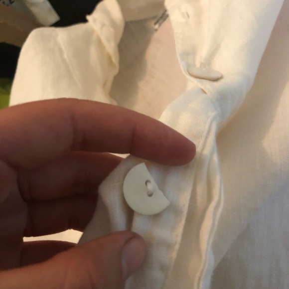 FLAX white button down - Picture 2 of 2